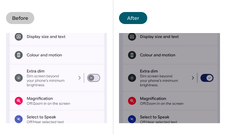 Extra dim turned off and then turned on